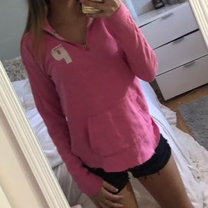 Pink half zip sweatshirt